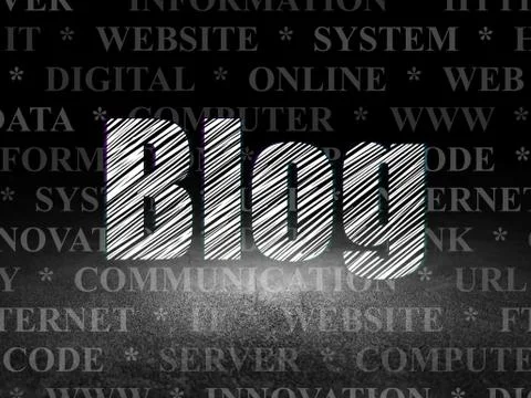 Web design concept: Blog in grunge dark room Stockillustratie