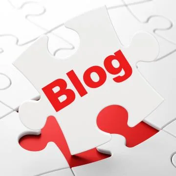 Web design concept: Blog on puzzle background 스톡 일러스트