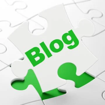 Web design concept: Blog on puzzle background Stockillustratie