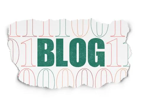 Web design concept: Blog on Torn Paper background Stock Illustration