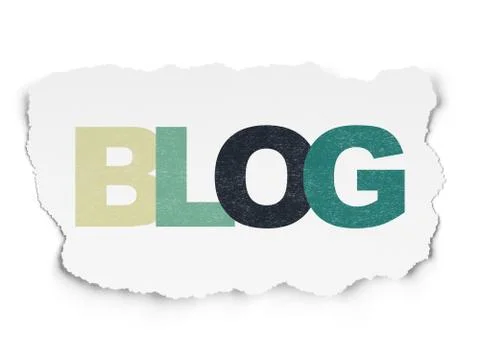 Web design concept: Blog on Torn Paper background Stock Illustration