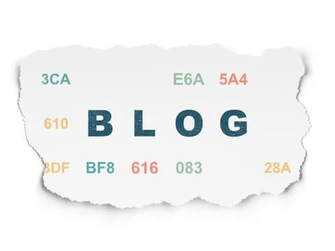 Web design concept: Blog on Torn Paper background Illustrazione stock