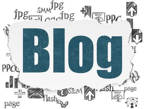 Web design concept: Blog on Torn Paper background 스톡 일러스트