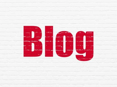 Web design concept: Blog on wall background Illustrazione stock