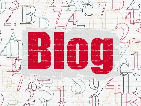 Web design concept: Blog on wall background Stock Illustration