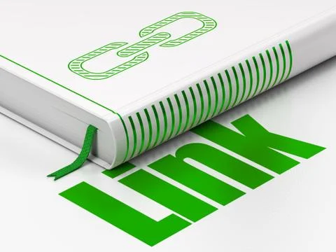 Web design concept: book Link, Link on white background Illustrazione stock