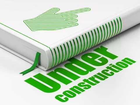 Web design concept: book Mouse Cursor, Under Construction Stock Illustration