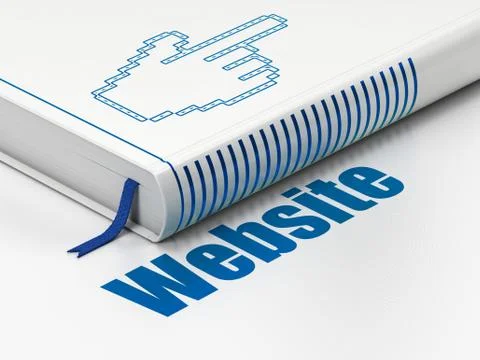 Web design concept: book Mouse Cursor, Website on white background Stock Illustration