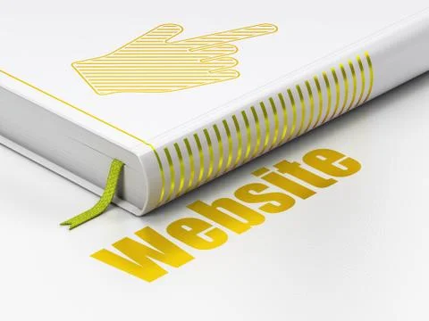 Web design concept: book Mouse Cursor, Website on white background Stock Illustration
