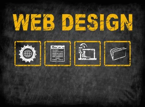 Web Design concept. Chalk board Background Stock Illustration