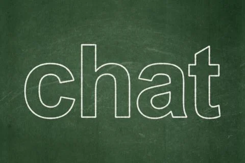 Web design concept: Chat on chalkboard background Stock Illustration