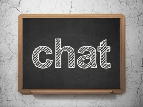 Web design concept: Chat on chalkboard background 스톡 일러스트