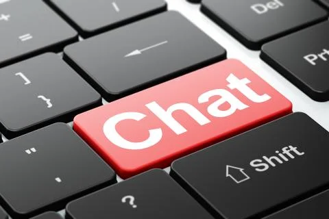 Web design concept: Chat on computer keyboard background Stockillustratie