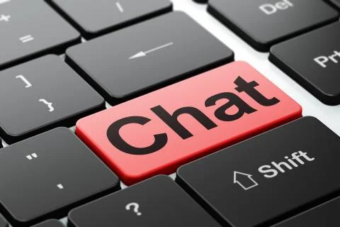 Web design concept: Chat on computer keyboard background Stock-Illustration