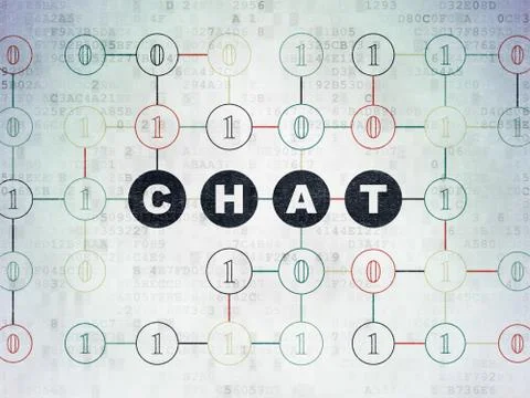 Web design concept: Chat on Digital Data Paper background Illustrazione stock