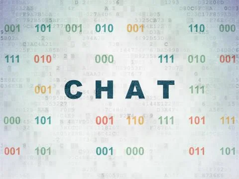 Web design concept: Chat on Digital Data Paper background Illustrazione stock