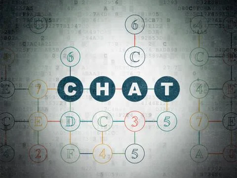 Web design concept: Chat on Digital Data Paper background Illustrazione stock
