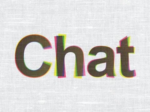 Web design concept: Chat on fabric texture background Stock Illustration