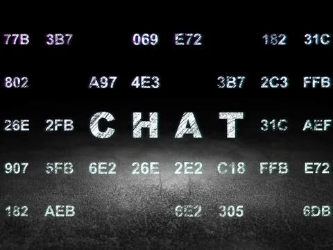 Web design concept: Chat in grunge dark room イラスト素材