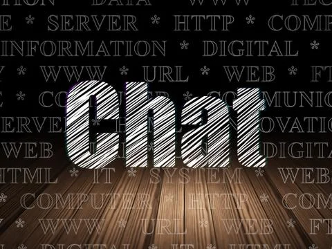 Web design concept: Chat in grunge dark room 스톡 일러스트