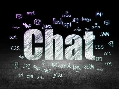 Web design concept: Chat in grunge dark room イラスト素材