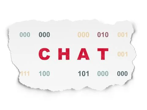 Web design concept: Chat on Torn Paper background 库存插图