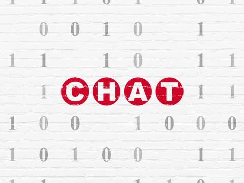 Web design concept: Chat on wall background Stock Illustration