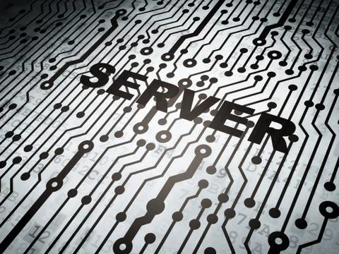 Web design concept: circuit board with Server Illustrazione stock