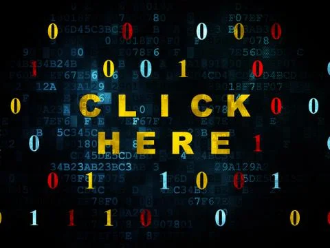 Web design concept: Click Here on Digital background イラスト素材