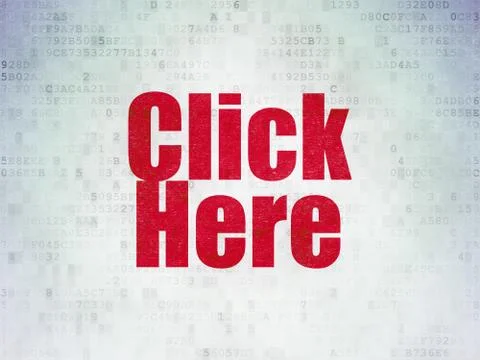 Web design concept: Click Here on Digital Data Paper background Illustrazione stock