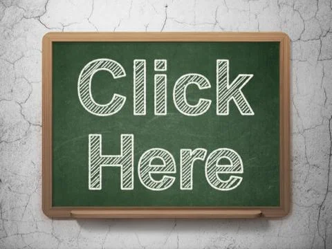 Web design concept: Click Here on chalkboard background イラスト素材