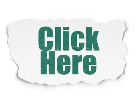 Web design concept: Click Here on Torn Paper background Stock-Illustration