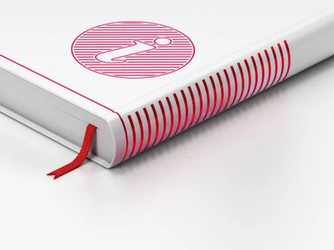 Web design concept: closed book, Information on white background Illustrazione stock