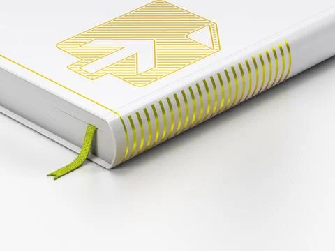 Web design concept: closed book, Upload on white background Illustrazione stock