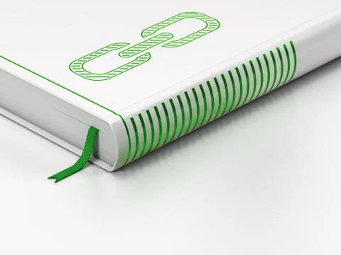 Web design concept: closed book, Link on white background Stock Illustration
