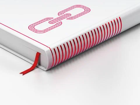 Web design concept: closed book, Link on white background Stock Illustration