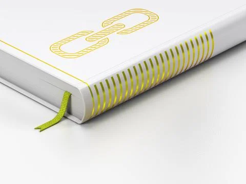 Web design concept: closed book, Link on white background Stock Illustration