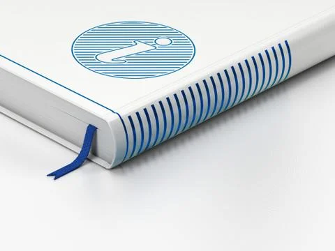 Web design concept: closed book, Information on white background Illustrazione stock