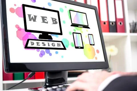 Web design concept on a computer screen Stock Photos