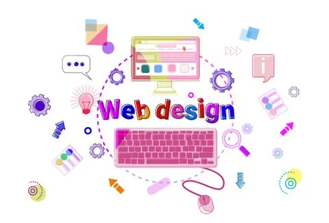 Web Design Concept Creative Process Software Development Programming Banner イラスト素材