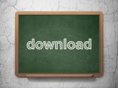 Web design concept: Download on chalkboard background 스톡 일러스트