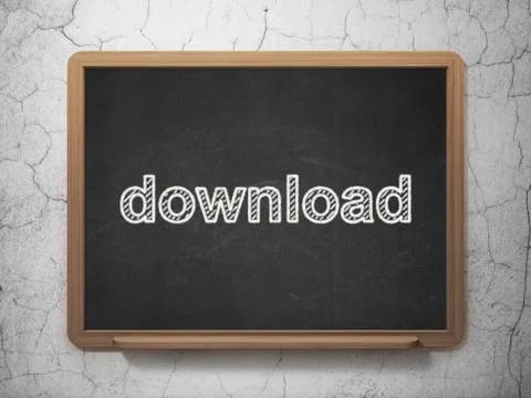 Web design concept: Download on chalkboard background イラスト素材