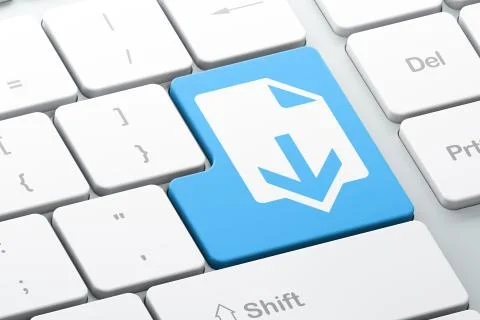 Web design concept: Download on computer keyboard background 스톡 일러스트