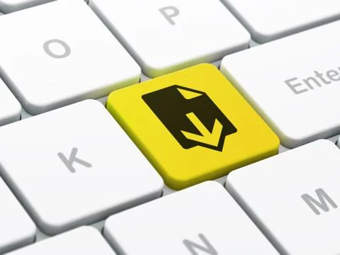 Web design concept: Download on computer keyboard background Stock Illustration