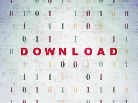 Web design concept: Download on Digital Data Paper background Illustrazione stock