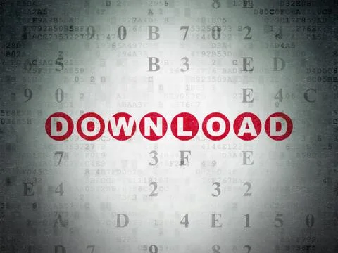 Web design concept: Download on Digital Data Paper background Illustrazione stock