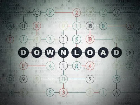 Web design concept: Download on Digital Data Paper background Stock Illustration