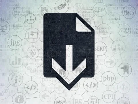 Web design concept: Download on Digital Data Paper background Stock Illustration