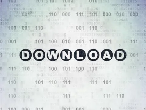 Web design concept: Download on Digital Data Paper background Stock Illustration