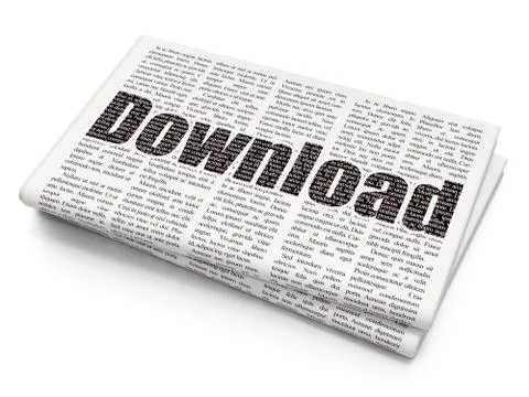 Web design concept: Download on Newspaper background Stock Illustration